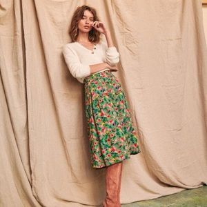 Sezane Nelly Midi Wrap Skirt Size 44